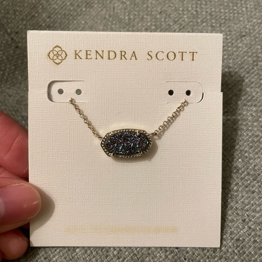 Kendra Scott Elisa Gold Pendant Necklace in Multi Drusy